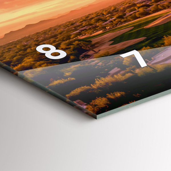 Ceas orizontale de perete din sticlă Apus de soare North Scottsdale