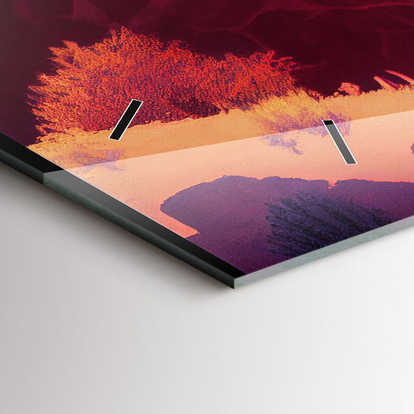 Ceas orizontale de perete din sticlă Ilustrație din deșertul Arizona