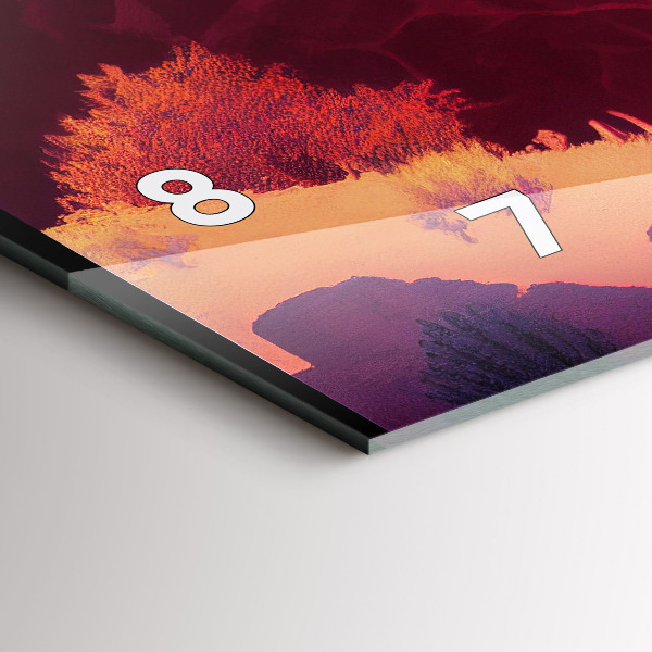 Ceas orizontale de perete din sticlă Ilustrație din deșertul Arizona