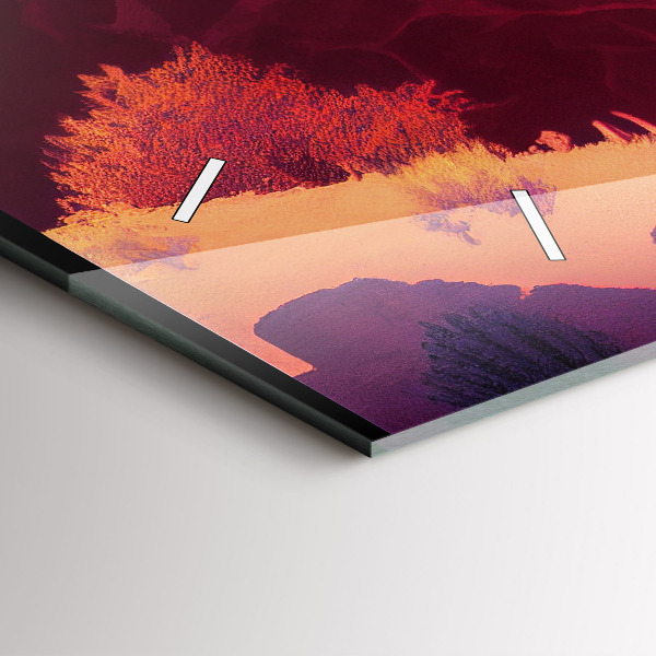 Ceas orizontale de perete din sticlă Ilustrație din deșertul Arizona