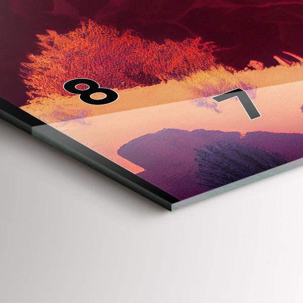 Ceas orizontale de perete din sticlă Ilustrație din deșertul Arizona