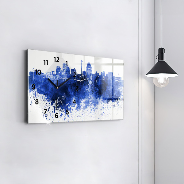 Ceas orizontale de perete din sticlă Acuarele San Antonio