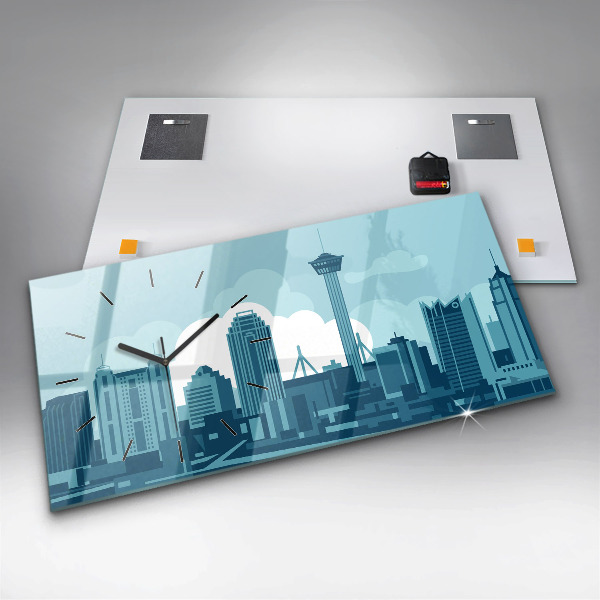 Ceas orizontale de perete din sticlă Arhitectura in SUA