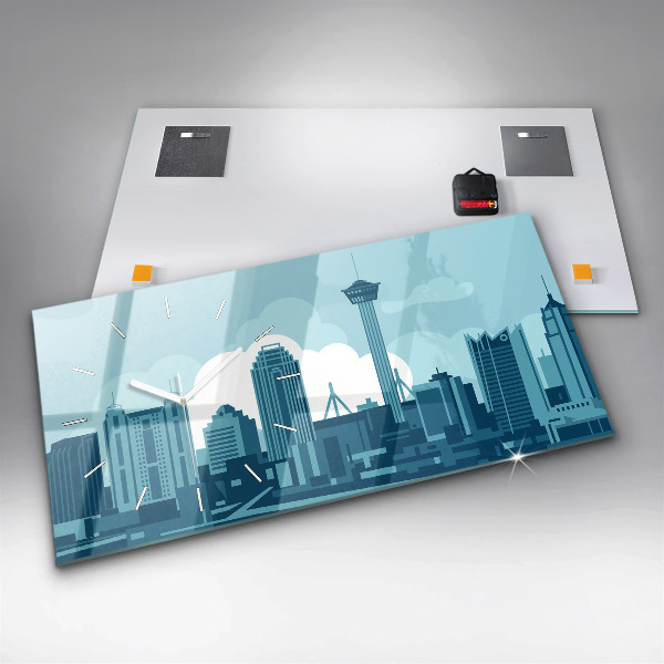 Ceas orizontale de perete din sticlă Arhitectura in SUA