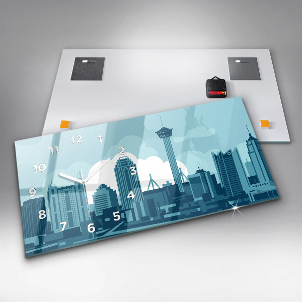 Ceas orizontale de perete din sticlă Arhitectura in SUA