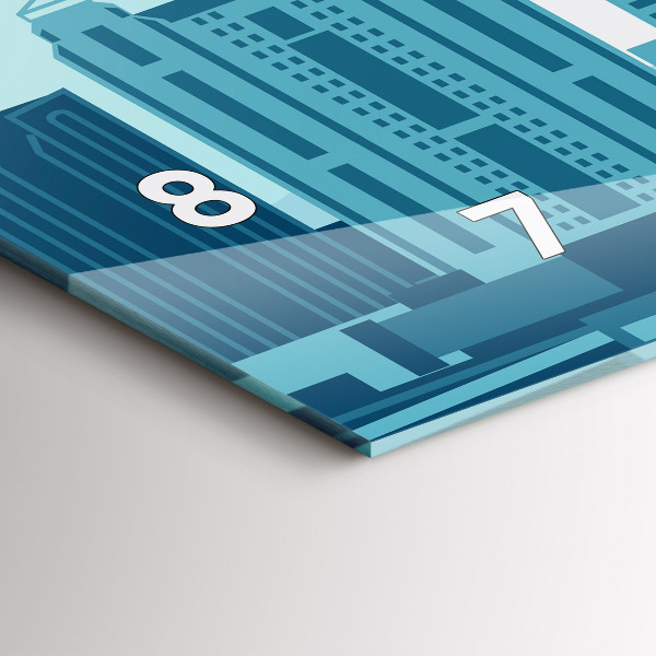 Ceas orizontale de perete din sticlă Arhitectura in SUA