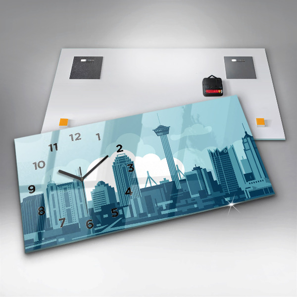 Ceas orizontale de perete din sticlă Arhitectura in SUA