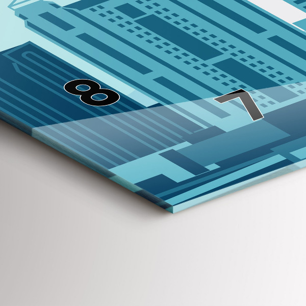 Ceas orizontale de perete din sticlă Arhitectura in SUA