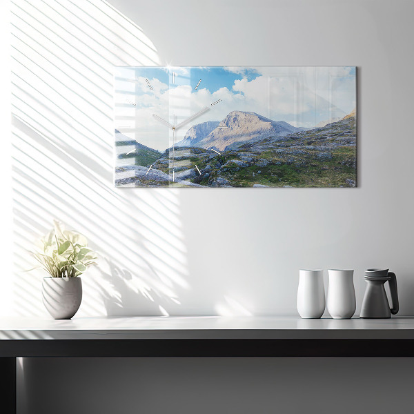 Ceas orizontale de perete din sticlă Peisaj stâncos