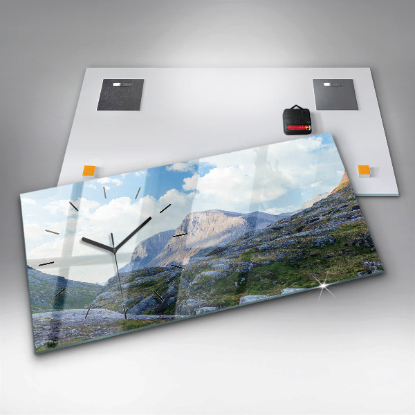 Ceas orizontale de perete din sticlă Peisaj stâncos