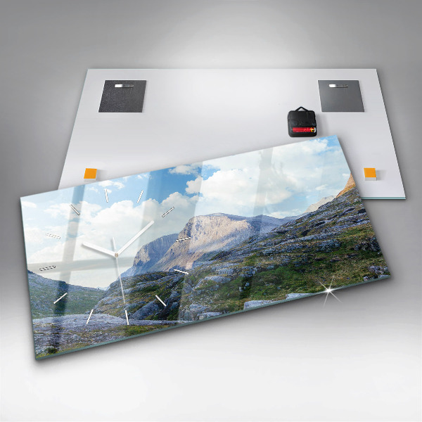 Ceas orizontale de perete din sticlă Peisaj stâncos