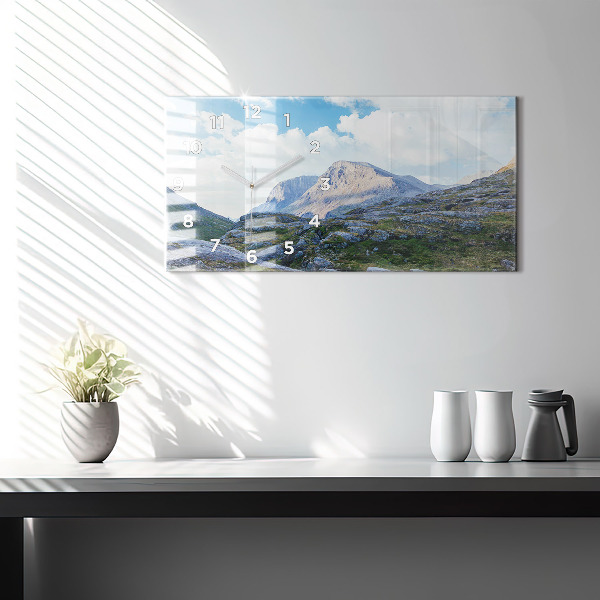 Ceas orizontale de perete din sticlă Peisaj stâncos