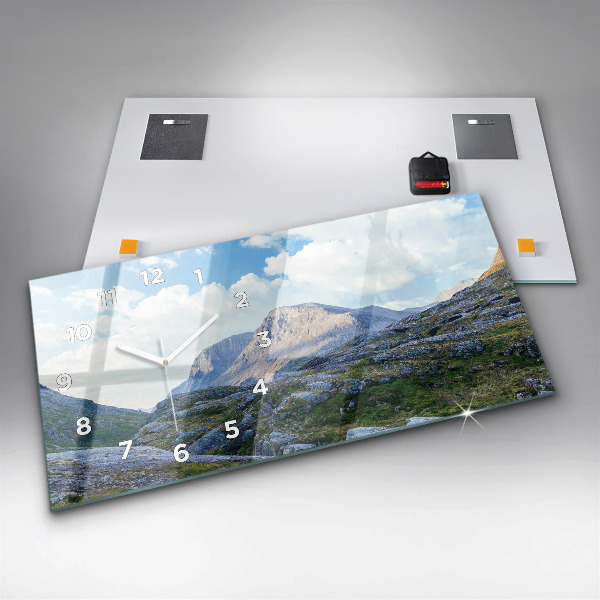 Ceas orizontale de perete din sticlă Peisaj stâncos