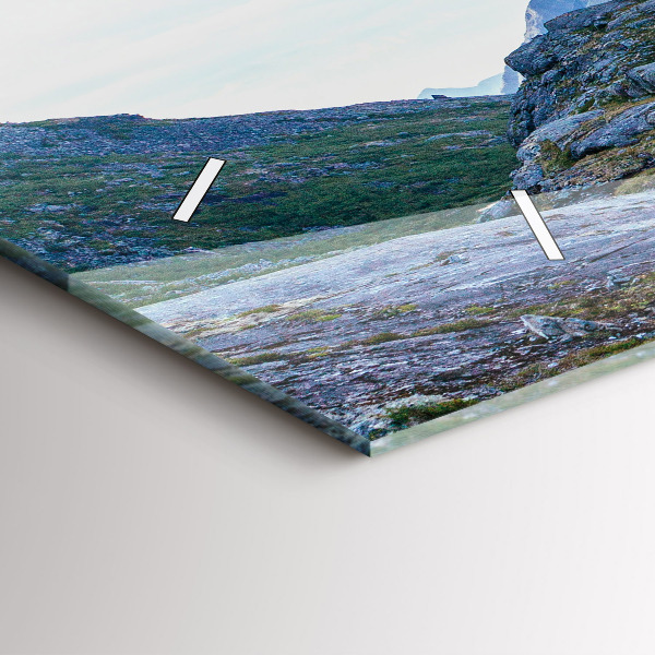 Ceas orizontale de perete din sticlă Peisaj stâncos