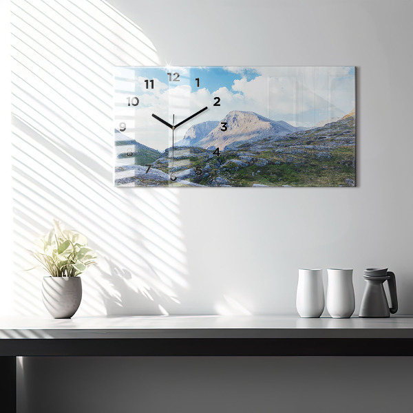 Ceas orizontale de perete din sticlă Peisaj stâncos