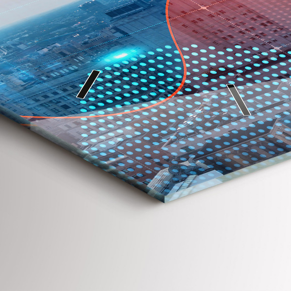 Ceas orizontale de perete din sticlă Zgârie-nori din Philadelphia