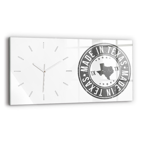 Ceas orizontale de perete din sticlă ștampila Texas