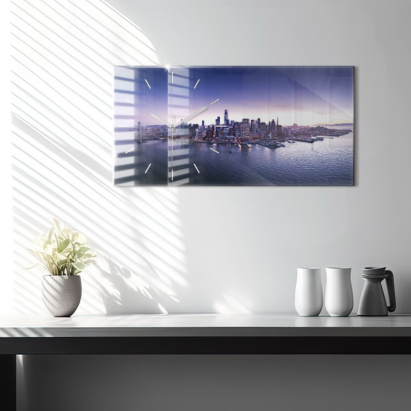 Ceas orizontale de perete din sticlă Vedere din San Francisco