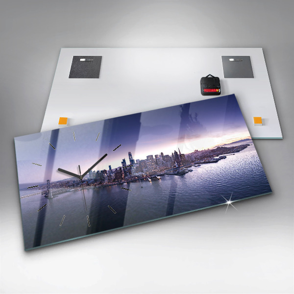 Ceas orizontale de perete din sticlă Vedere din San Francisco