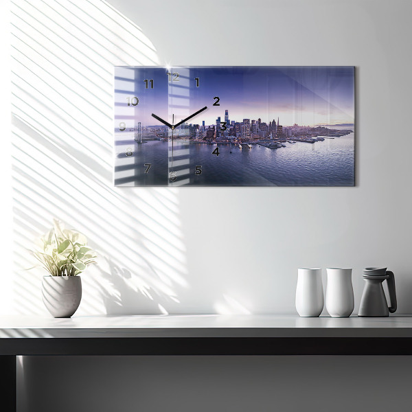 Ceas orizontale de perete din sticlă Vedere din San Francisco