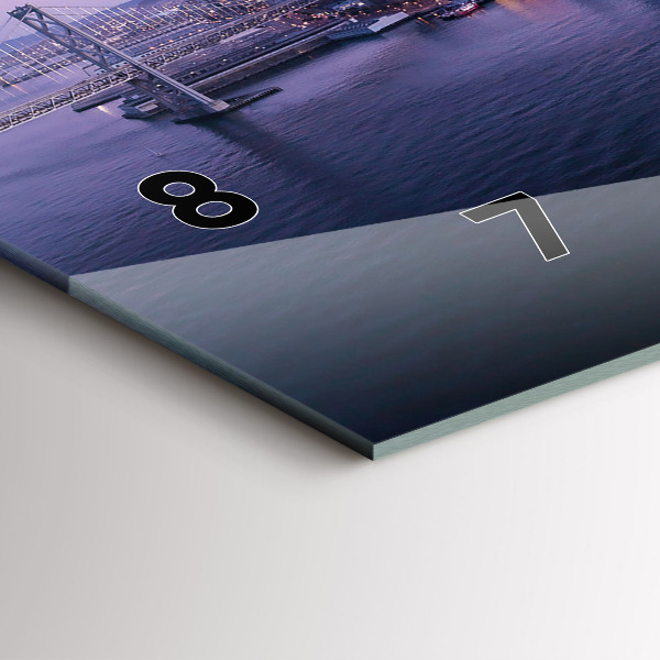 Ceas orizontale de perete din sticlă Vedere din San Francisco