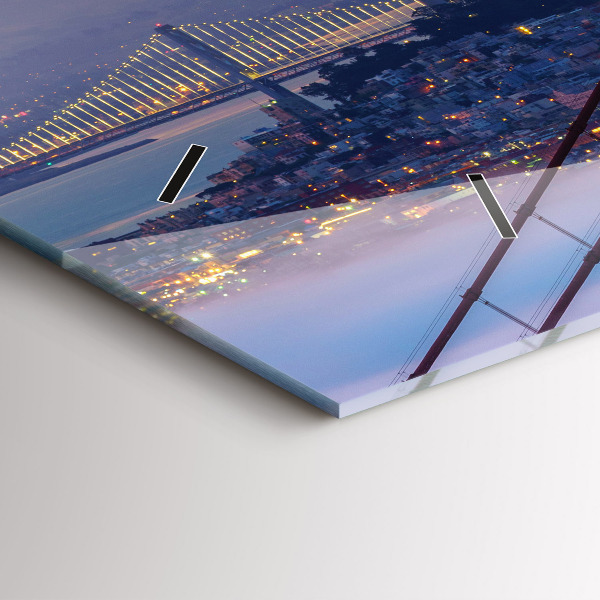 Ceas orizontale de perete din sticlă Pod din San Francisco