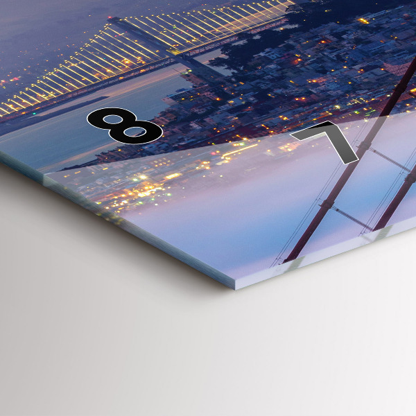 Ceas orizontale de perete din sticlă Pod din San Francisco