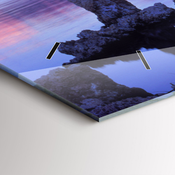 Ceas orizontale de perete din sticlă Lacul California