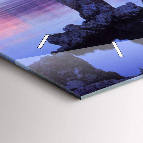 Ceas orizontale de perete din sticlă Lacul California