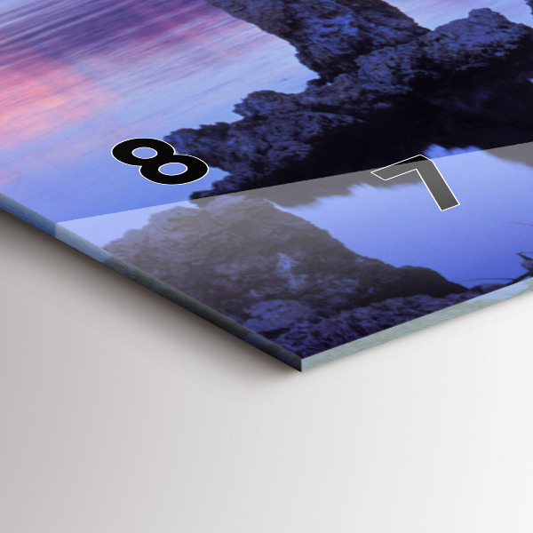 Ceas orizontale de perete din sticlă Lacul California