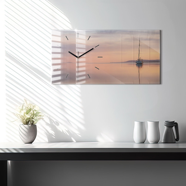 Ceas orizontale de perete din sticlă Lacul Balaton SUA