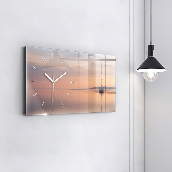 Ceas orizontale de perete din sticlă Lacul Balaton SUA