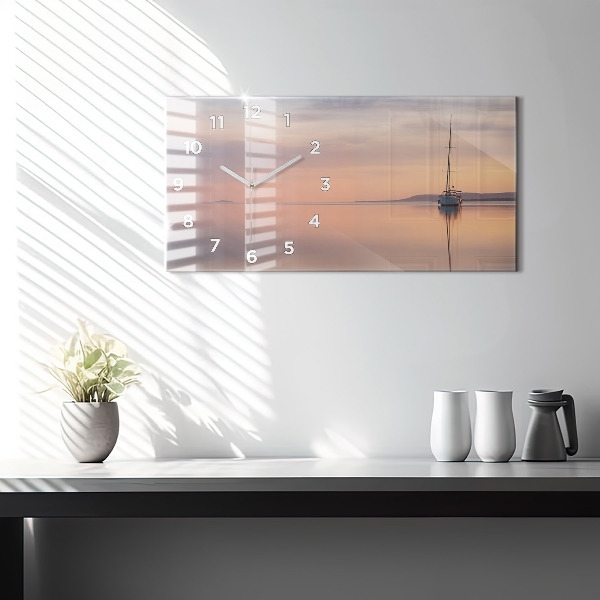 Ceas orizontale de perete din sticlă Lacul Balaton SUA