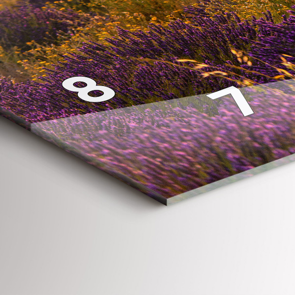 Ceas orizontale de perete din sticlă Lunca de lavandă Franța