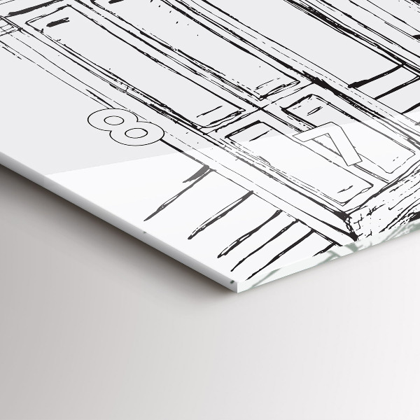 Ceas orizontale de perete din sticlă Desen al orașului Provence