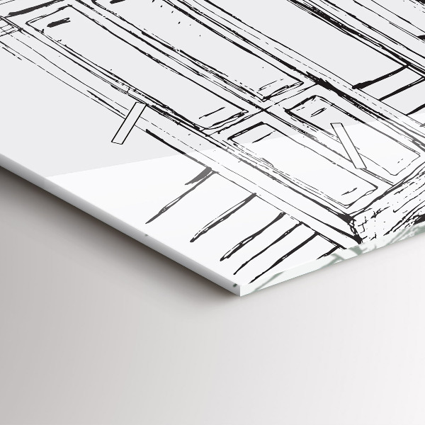 Ceas orizontale de perete din sticlă Desen al orașului Provence