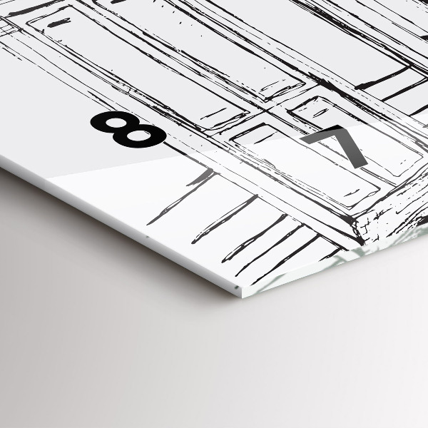 Ceas orizontale de perete din sticlă Desen al orașului Provence