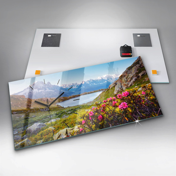 Ceas orizontale de perete din sticlă Ghețarul Mont Blanc Chamonix