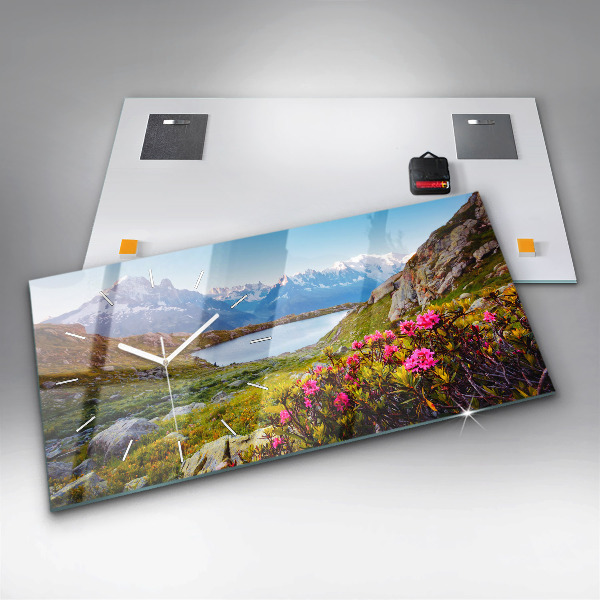 Ceas orizontale de perete din sticlă Ghețarul Mont Blanc Chamonix