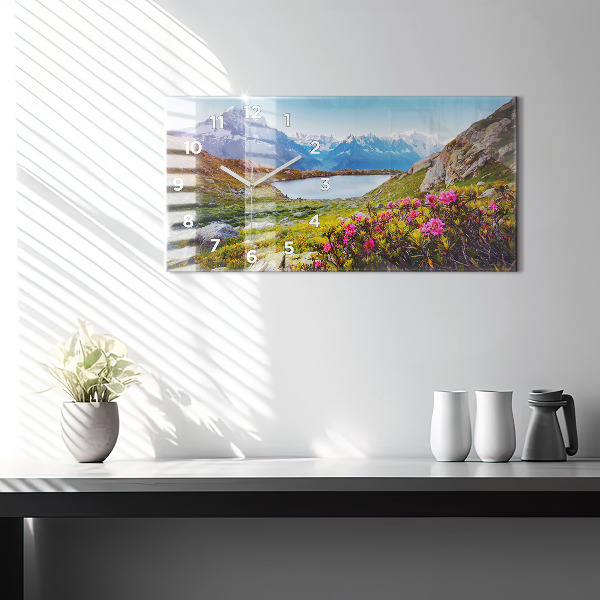 Ceas orizontale de perete din sticlă Ghețarul Mont Blanc Chamonix