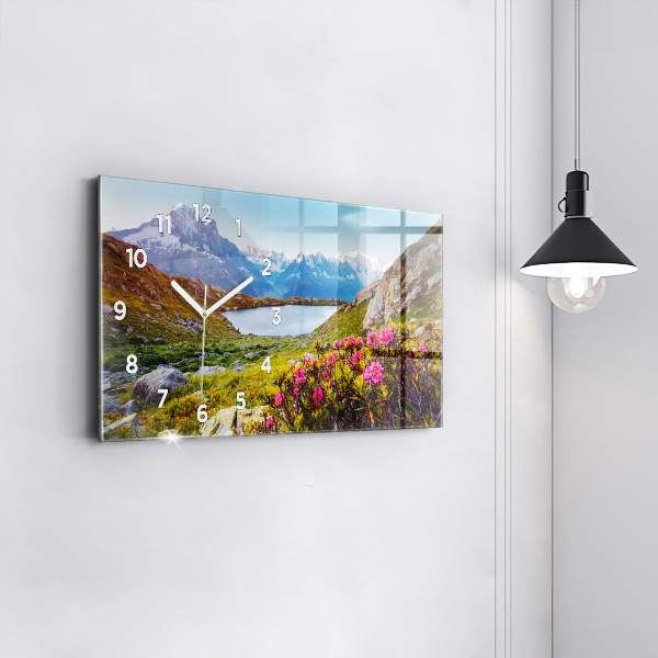 Ceas orizontale de perete din sticlă Ghețarul Mont Blanc Chamonix