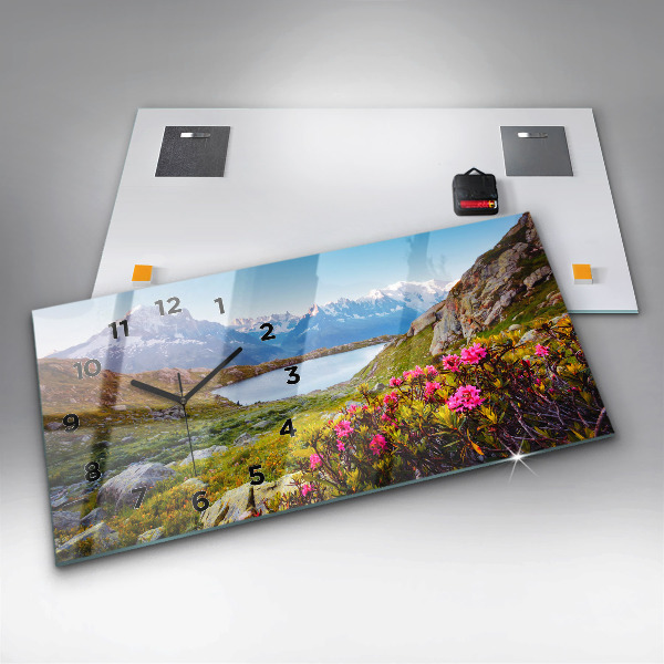 Ceas orizontale de perete din sticlă Ghețarul Mont Blanc Chamonix