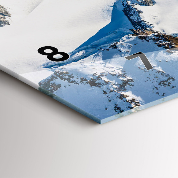 Ceas orizontale de perete din sticlă Schior în Alpi