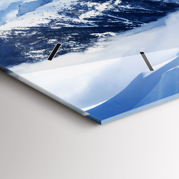 Ceas orizontale de perete din sticlă Panoramă montană