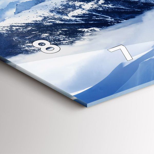 Ceas orizontale de perete din sticlă Panoramă montană