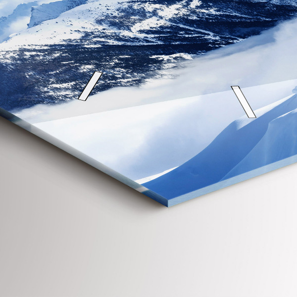 Ceas orizontale de perete din sticlă Panoramă montană