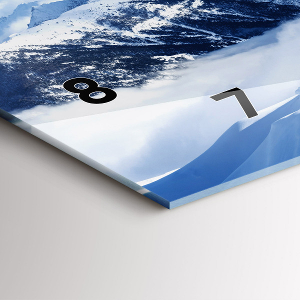 Ceas orizontale de perete din sticlă Panoramă montană