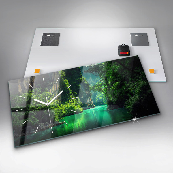 Ceas orizontale de perete din sticlă Peisaj natural din Thailanda