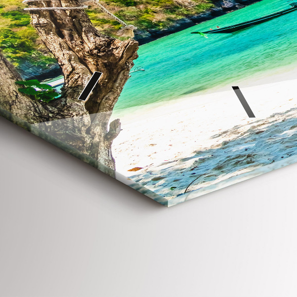 Ceas orizontale de perete din sticlă Insula însorită a Thailandei