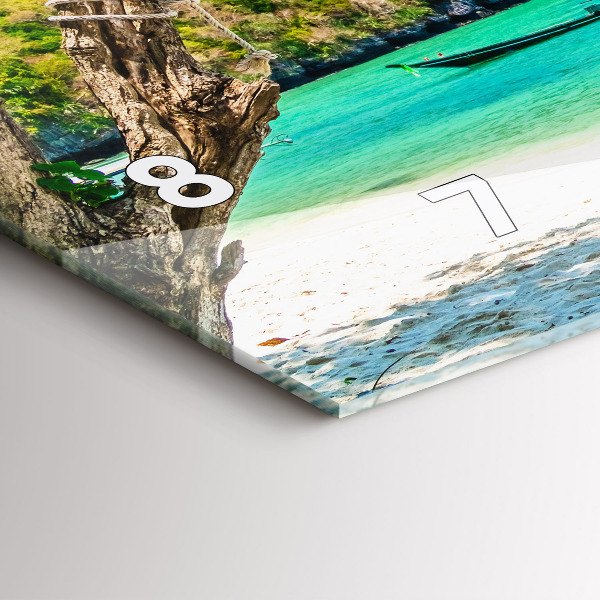 Ceas orizontale de perete din sticlă Insula însorită a Thailandei